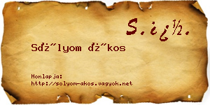 Sólyom Ákos névjegykártya